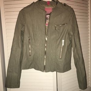 Leather Look zip up jacket
